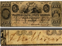 General Hugh W. Mercer Signed Georgia $5 Note
