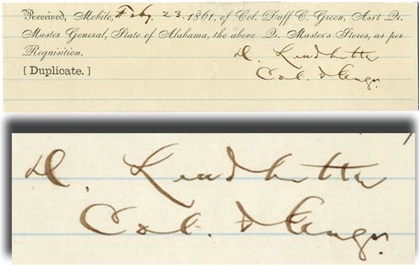 General Daniel Ledbetter Signed Confederate Document