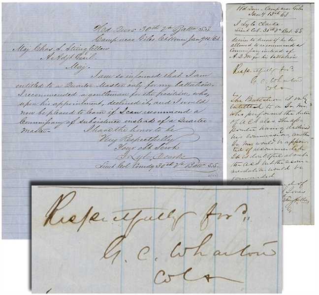 30th Virginia Sharpshooters Letter with Endorsement by Confederate General Gabriel Wharton