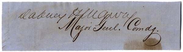 War-date Autograph of Major General Dabney Herndon Maury