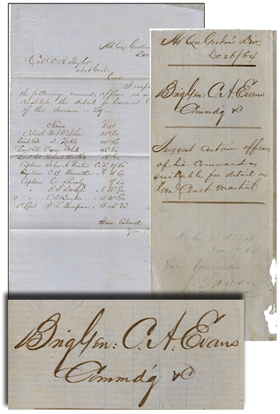 Rare General Clement A. Evans War-date Autograph Document Signed