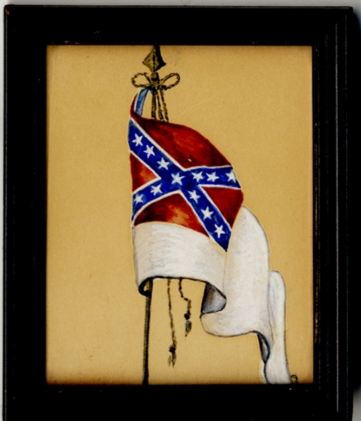 1865 Watercolor of The Confederacy's Stainless Banner.