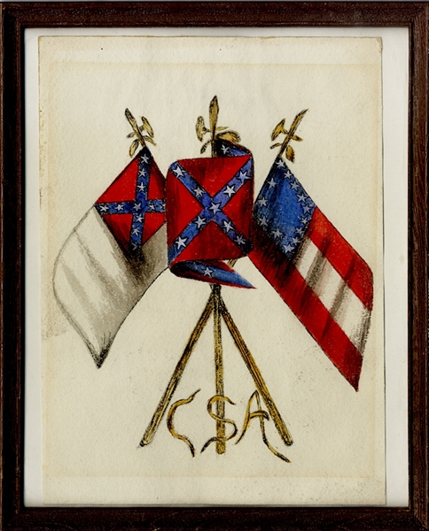 Confederate Flag Memorial Watercolor