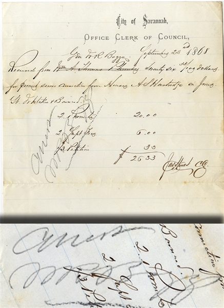 General William R. Boggs Signed Savannah Document