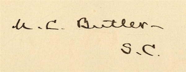 General Matthew Calbraith Butler Signed Autograph Book Page