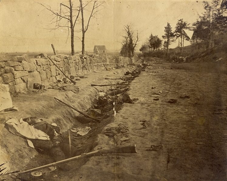 Confederate Dead in the Sunken Road at  Fredericksburg, Virginia