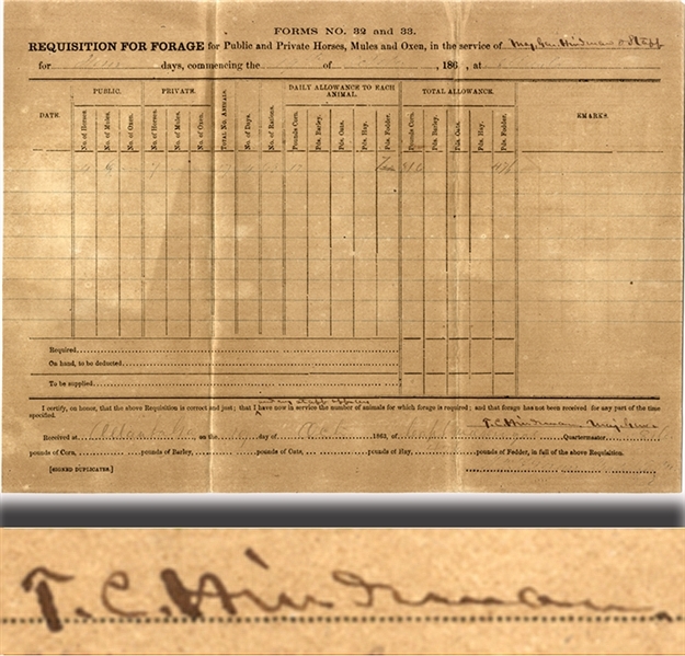 War-date Confederate General Hindman Signed Document Pertaining to the Battle of Chickamauga
