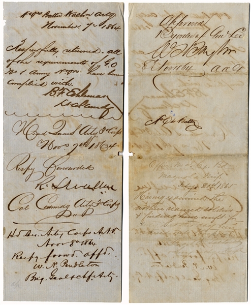 Confederate Document Signed by Generals William Nelson Pendleton and Reuben Lindsay Walker