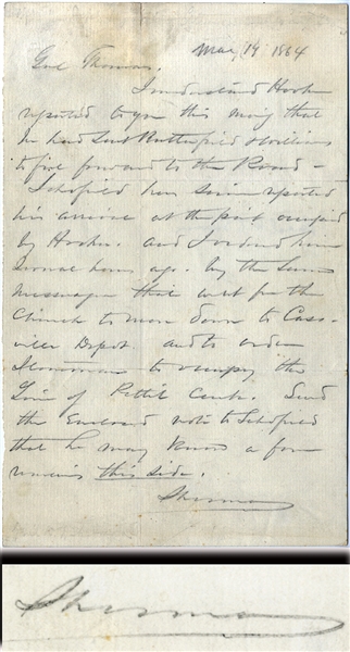 Three Days Before his Promotion by General Grant, General W.T. Sherman Writes General Thomas