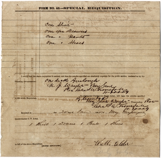 Confederate Document Signed
