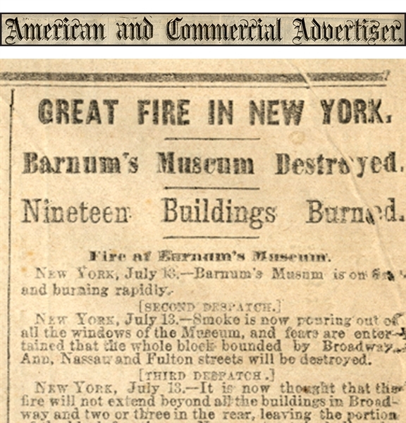Barnum’s Museum burns