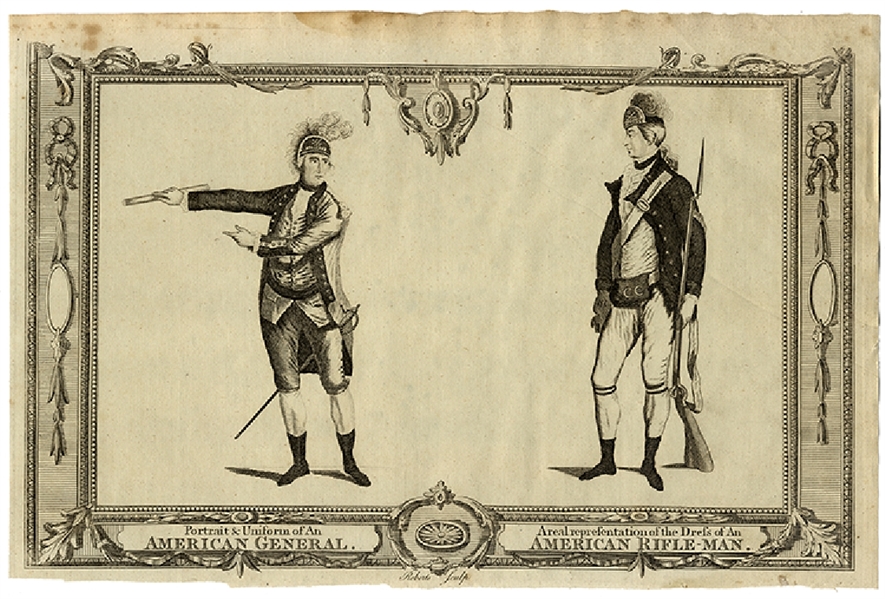 Period Engraving, “Portrait & Uniform of an American General. 