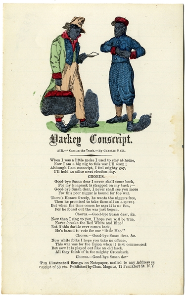Darkey Conscript Song Sheet