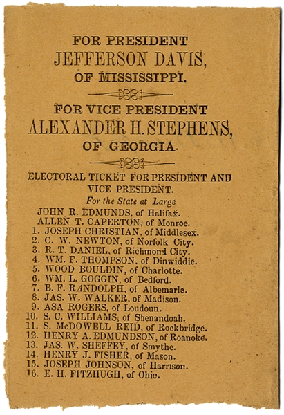 The Only Confederate States National Election