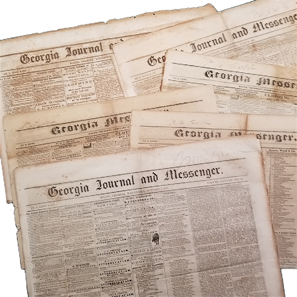 Seven Southern Newspapers with Slave Ads Includes two Confederate Printings