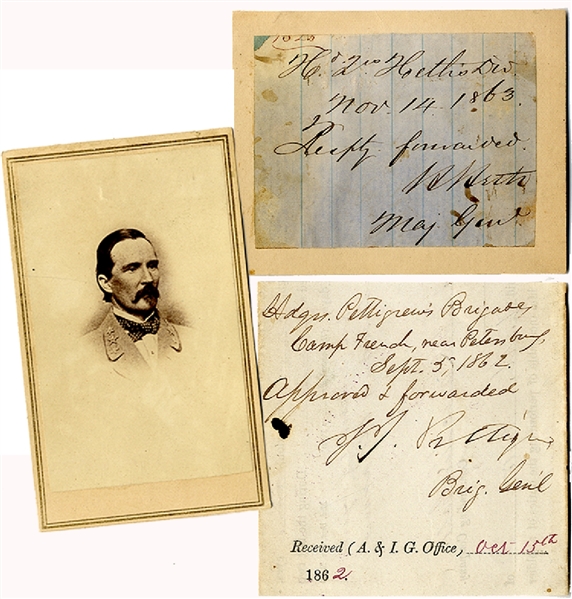 Confederate Documents Signed by Generals Heth and Pettigrew