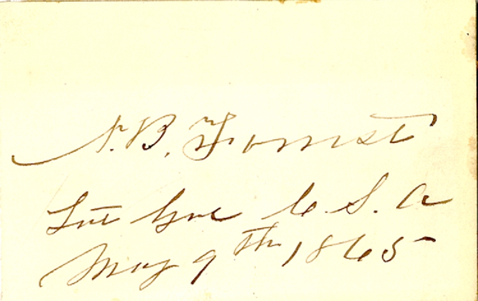 Nathan Bedford Forrest Autograph with Date of his Capitulation