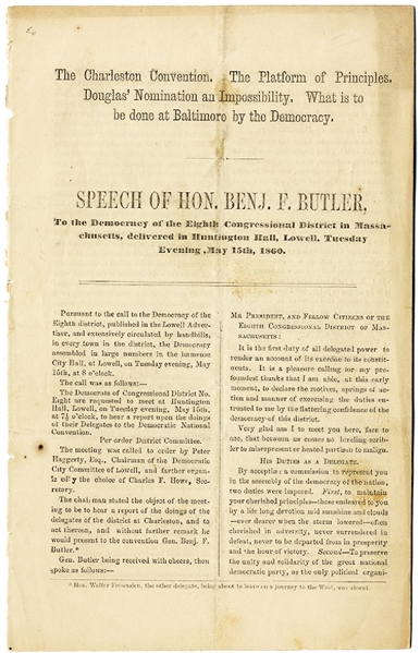 Benjamin “Beast” Butler Endorses Jefferson Davis as Nominee for President