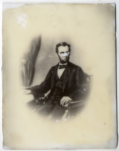 Lincoln Engraving On Milk Glass