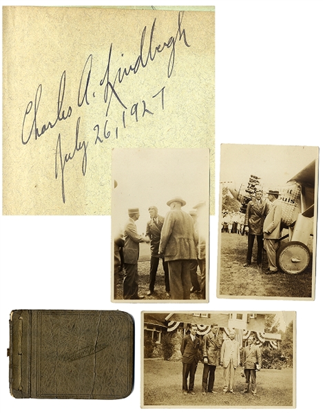 Charles Lindbergh Signs the Book While on Post Solo Flight American Tour