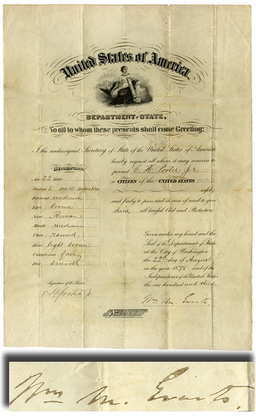 1878 United States Passport