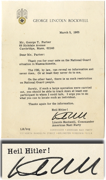 A Letter From The Founder of the American Nazi Party