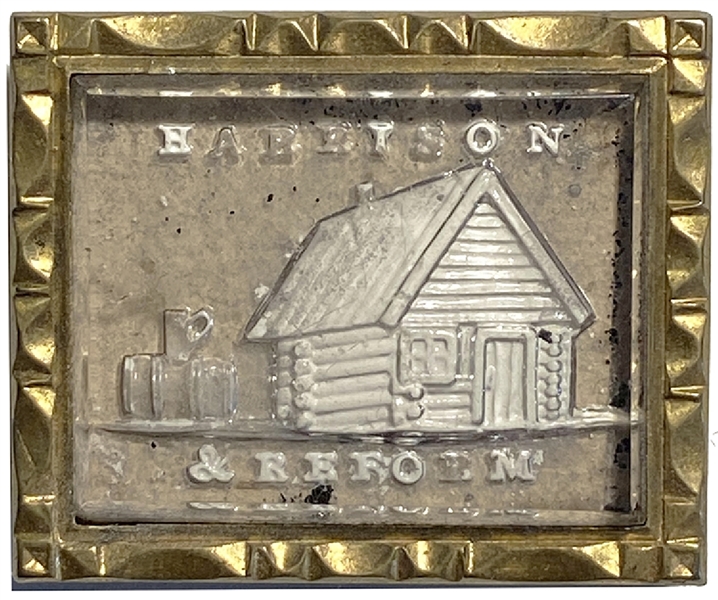 William H. Harrison  Brass Broach- - “Harrison & Reform”