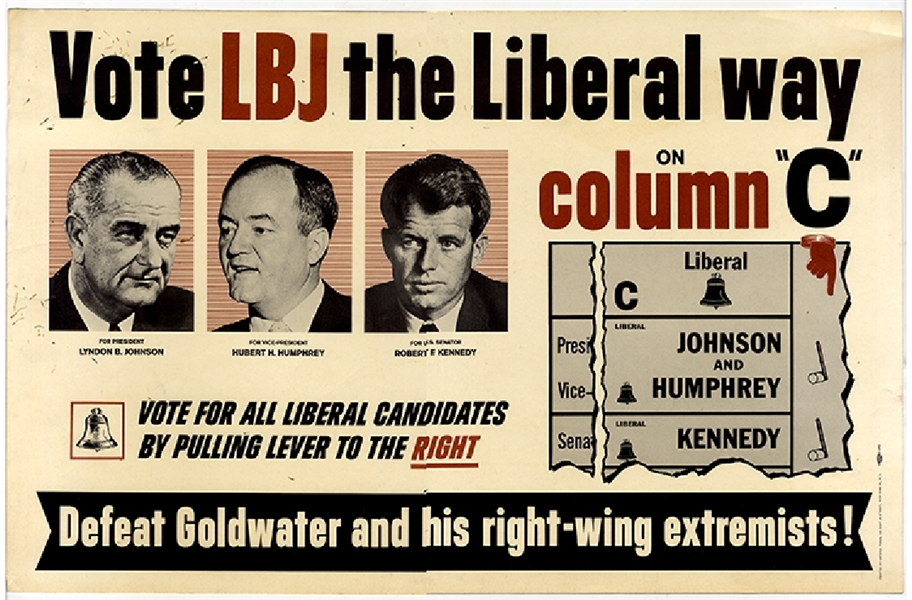 Johnson, Humphrey & Robert Kennedy of the  Liberal Party