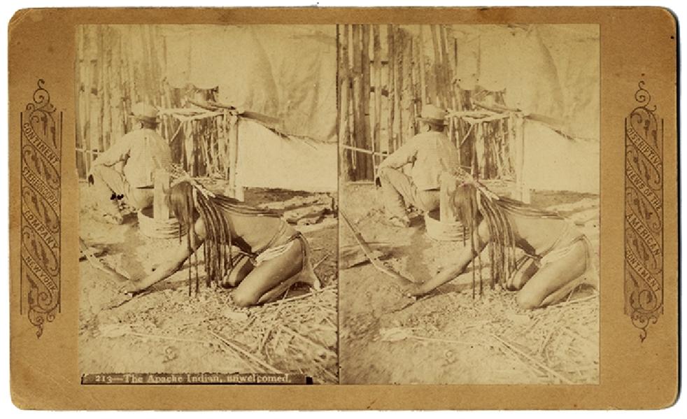 Staged Stereoview Image of Indian Thief, circa 1890s. 