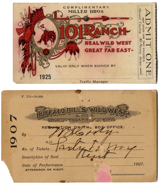 Buffalo Bill Cody Signed Pass to his Tent at the 1907 Wild West Show