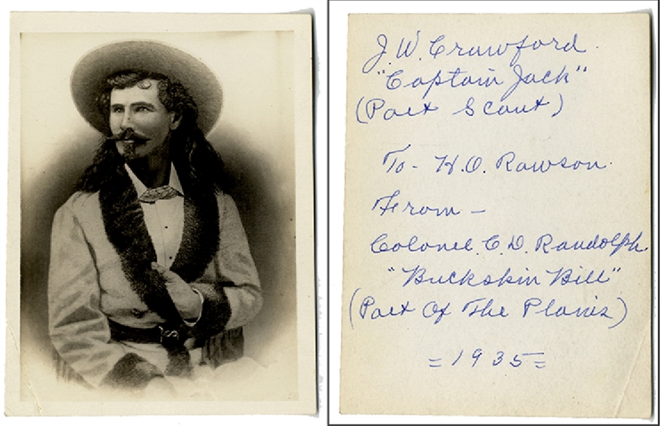 Rare Presentation Photograph of Captain Jack Crawford by Charles Randolph