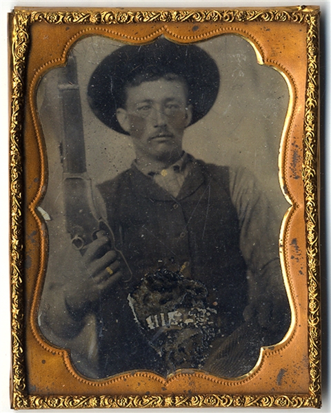 Armed Cowboy Tintype