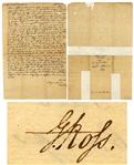 Signer of the Declaration George Ross Signed Document Pertaining to a Free Negro in Pennsylvania   