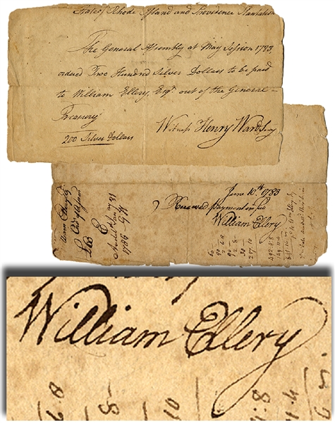 War-date Document Signed by William Ellery 
