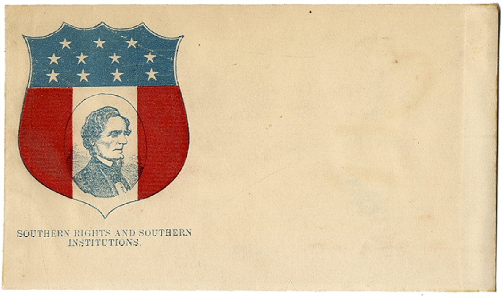 A Graphic, Patriotic Confederate Printed Envelope 