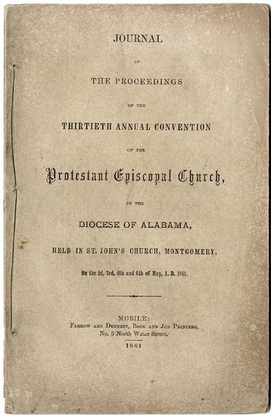 Rare Confederate Protestant Episcopal Church Publication With CSA General Leonidas Polk Content 