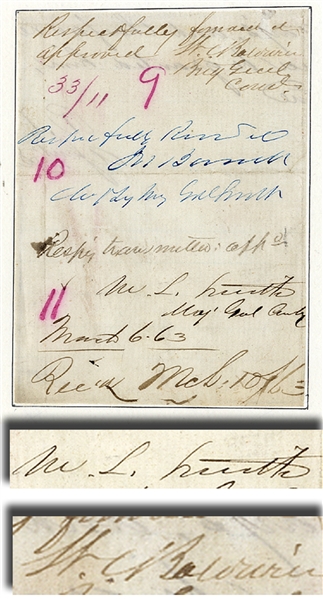 War-date Document Signed by Generals William E. Baldwin and Martin Luther Smith 