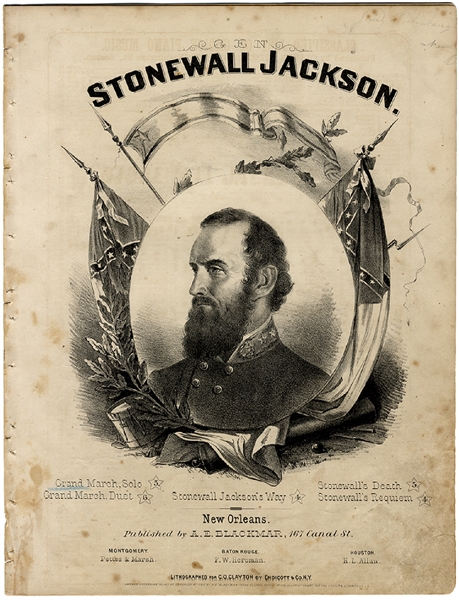 War Dated Music Sheet of Stonewall Jackson Published in New Orleans