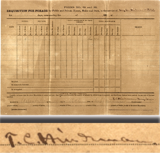 Confederate Document Signed by General Hindman in Atlanta 