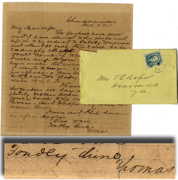 General Thomas Rosser War-date Letter from Chancellorsville 