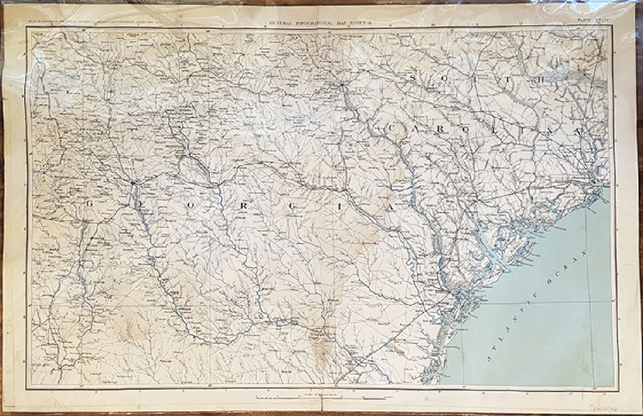 Map of Georgia and South Carolina 