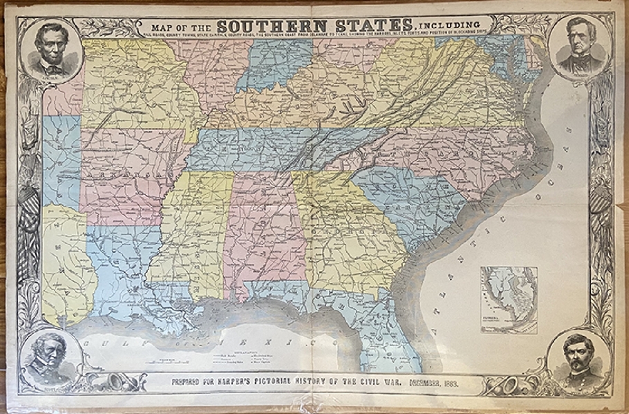 War Date Map of the Southern States 