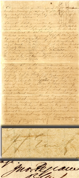 Signed by Generals Jubal Early & John Pegram 