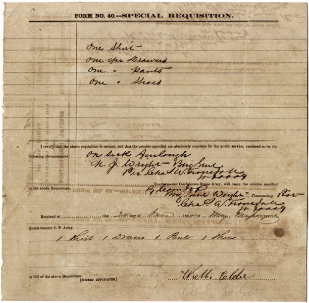 1864 2nd Florida Confederate Document 