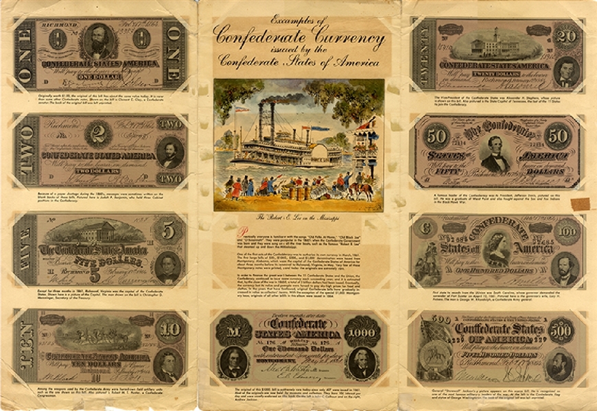 Album, for reproductions of Confederate Currency 