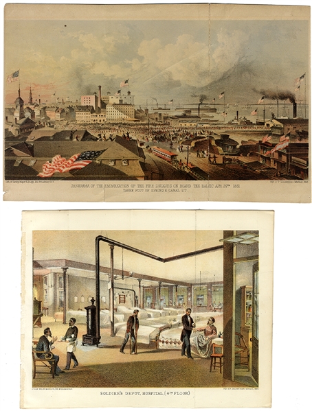 1861 Embarkation of the Ellsworth's Fire Zouaves and Soldier's Depot Hospital by Valentine