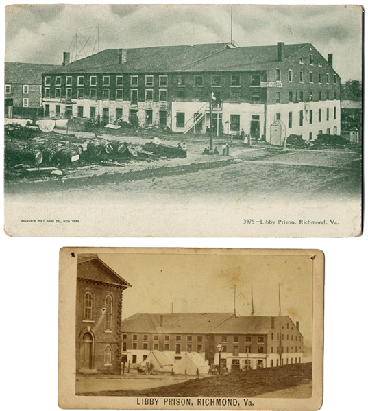 CDV and Postcard of Libby Prison 
