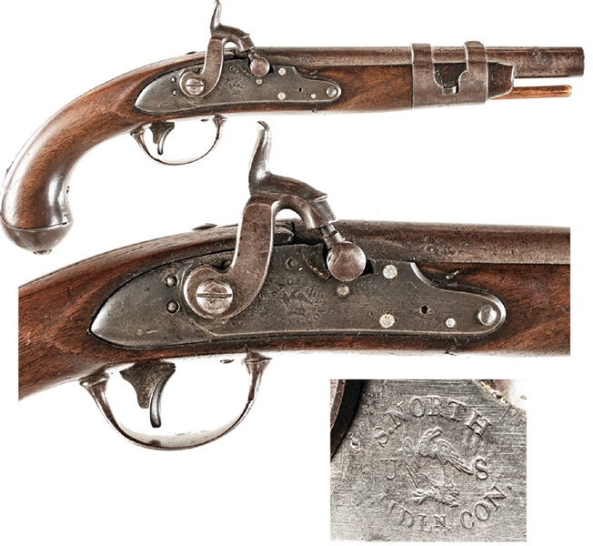 U.S. Military 1816 Flintlock Pistol Converted to Percussion by S. (Simeon) NORTH 