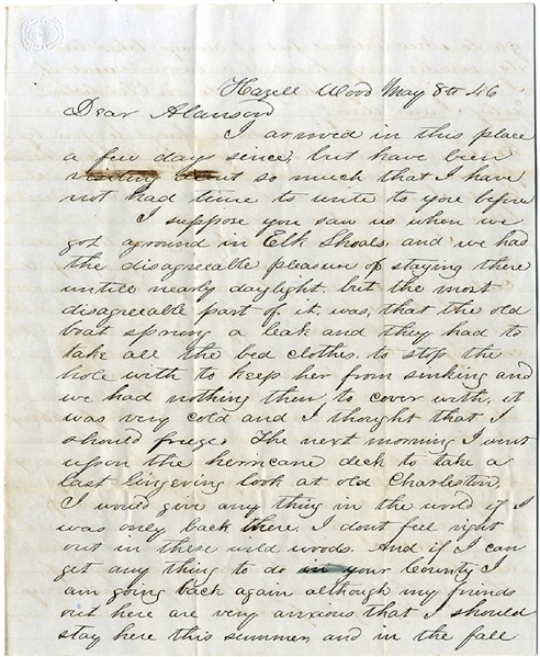 Kanawha West Virginia Settler To Carrollton, Missouri Railroad Expansion Letter