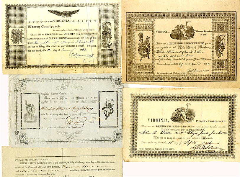 19th Century Virginia Marriage Certificates